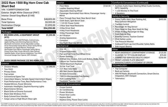 used 2022 Ram 1500 car, priced at $34,940
