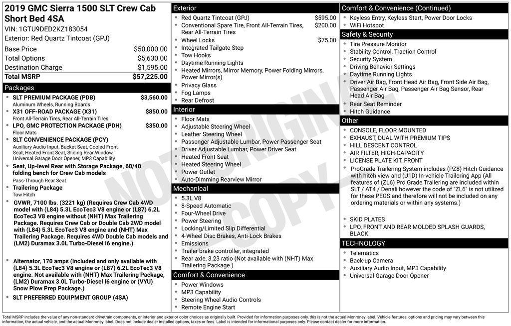 used 2019 GMC Sierra 1500 car, priced at $33,000