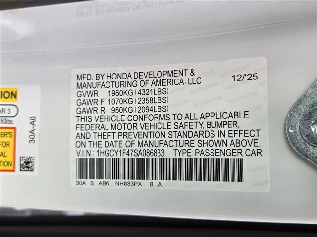 new 2025 Honda Accord car, priced at $31,041