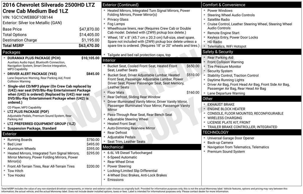 used 2016 Chevrolet Silverado 2500 car, priced at $37,981