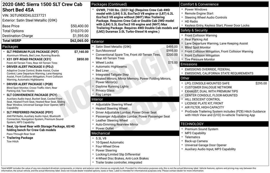 used 2020 GMC Sierra 1500 car, priced at $37,266