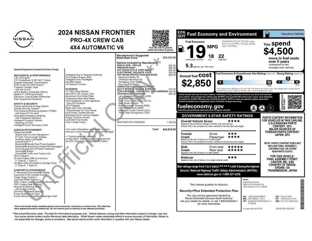 used 2024 Nissan Frontier car, priced at $36,961