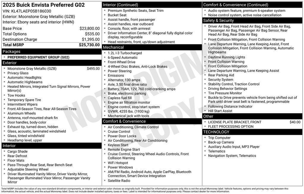 used 2025 Buick Envista car, priced at $20,523