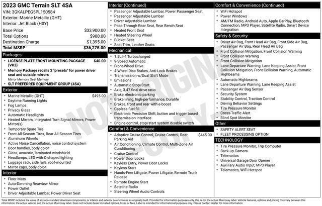 used 2023 GMC Terrain car, priced at $19,085