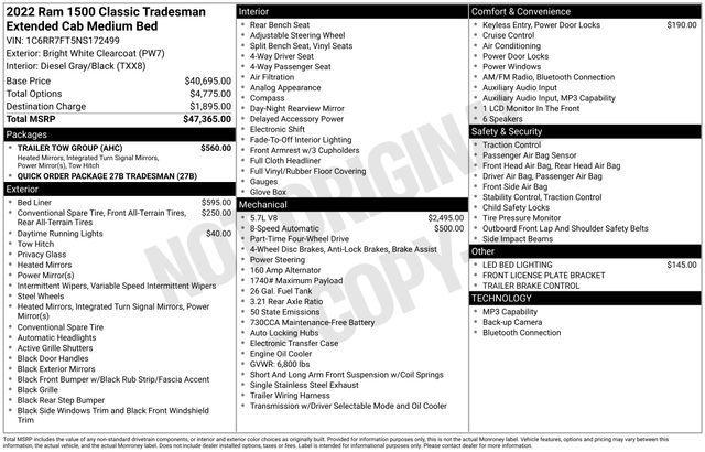 used 2022 Ram 1500 Classic car, priced at $25,758