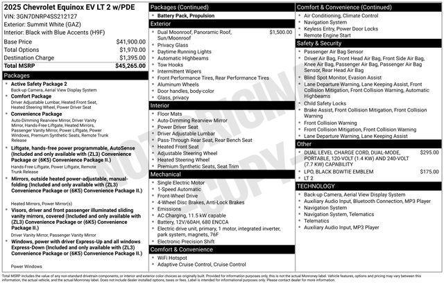 new 2025 Chevrolet Equinox EV car, priced at $35,265