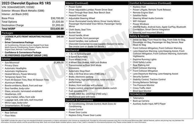 used 2023 Chevrolet Equinox car, priced at $24,300