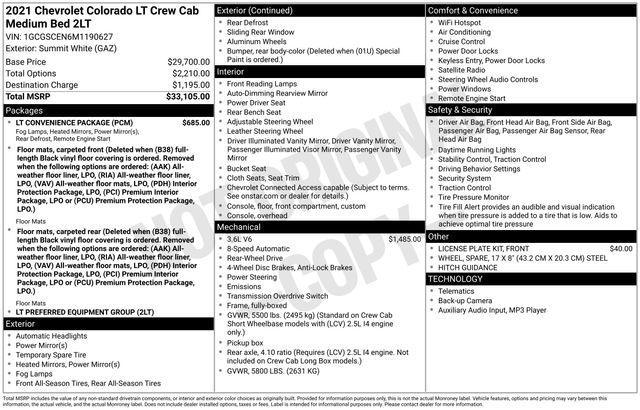 used 2021 Chevrolet Colorado car, priced at $23,610