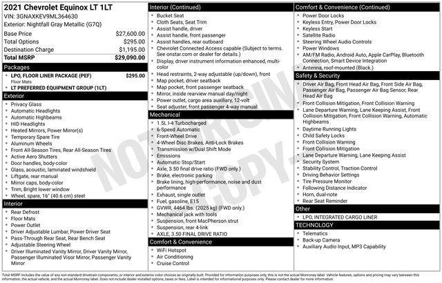 used 2021 Chevrolet Equinox car, priced at $19,974