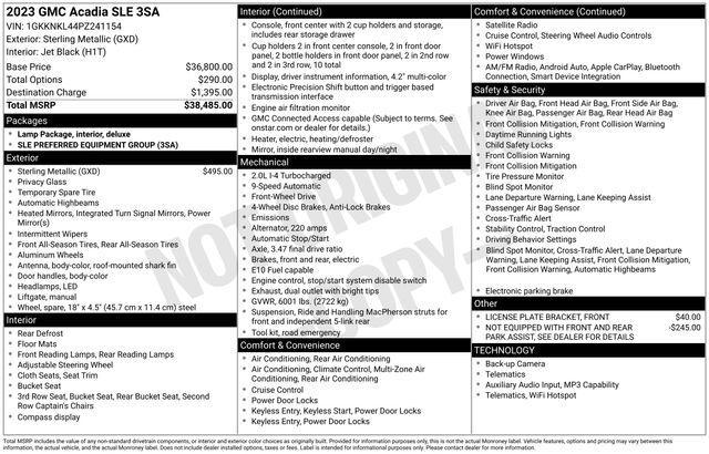 used 2023 GMC Acadia car, priced at $28,145