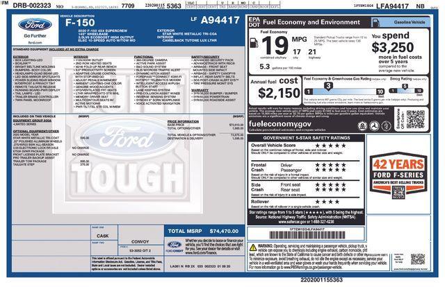 used 2020 Ford F-150 car, priced at $32,740