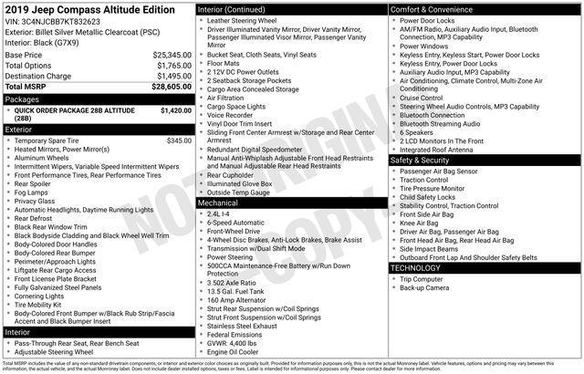 used 2019 Jeep Compass car, priced at $15,800