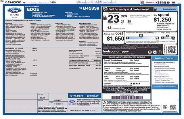 used 2019 Ford Edge car, priced at $14,501