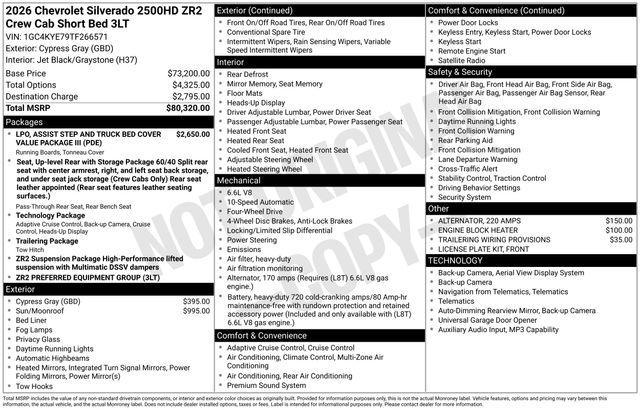 new 2026 Chevrolet Silverado 2500 car, priced at $79,017