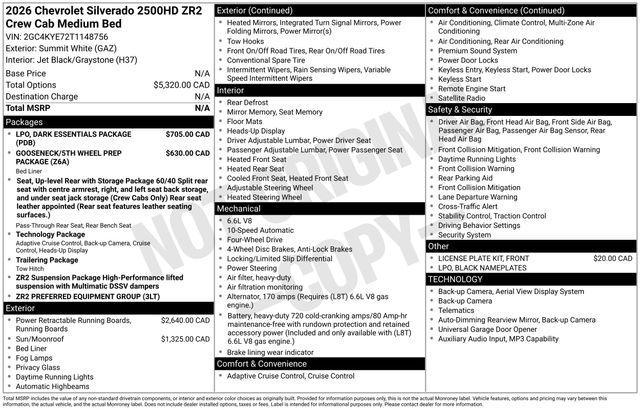 new 2026 Chevrolet Silverado 2500 car, priced at $76,895