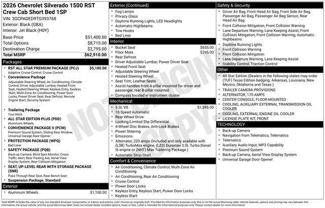 new 2026 Chevrolet Silverado 1500 car, priced at $54,304