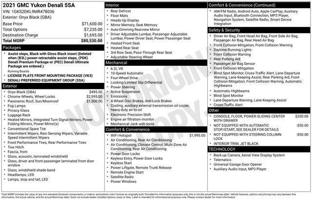 used 2021 GMC Yukon car, priced at $50,700