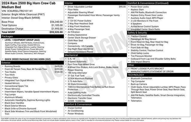 used 2024 Ram 2500 car, priced at $38,700