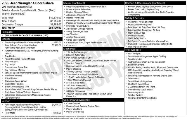 used 2025 Jeep Wrangler car, priced at $40,950