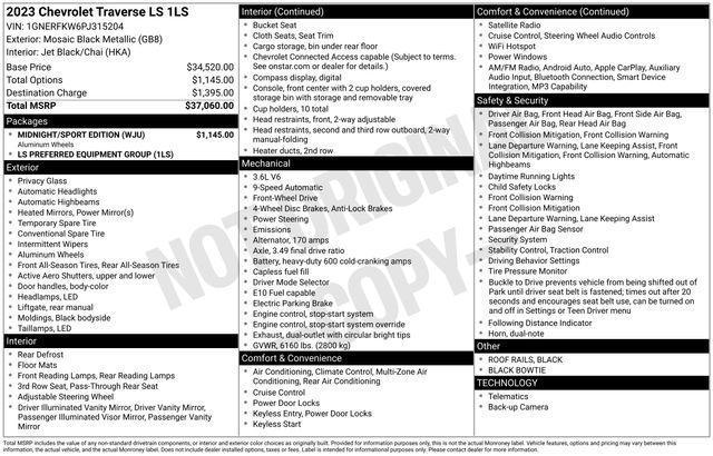 used 2023 Chevrolet Traverse car, priced at $22,715