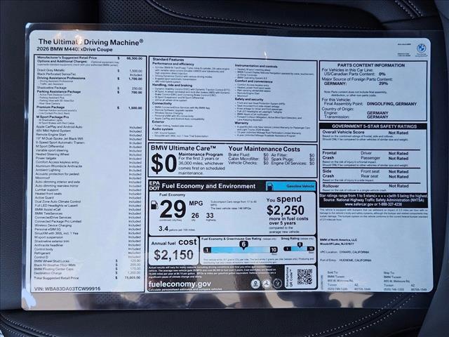new 2026 BMW M440 car, priced at $75,805