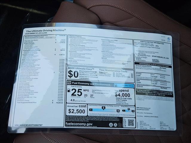 new 2026 BMW X5 car, priced at $79,200