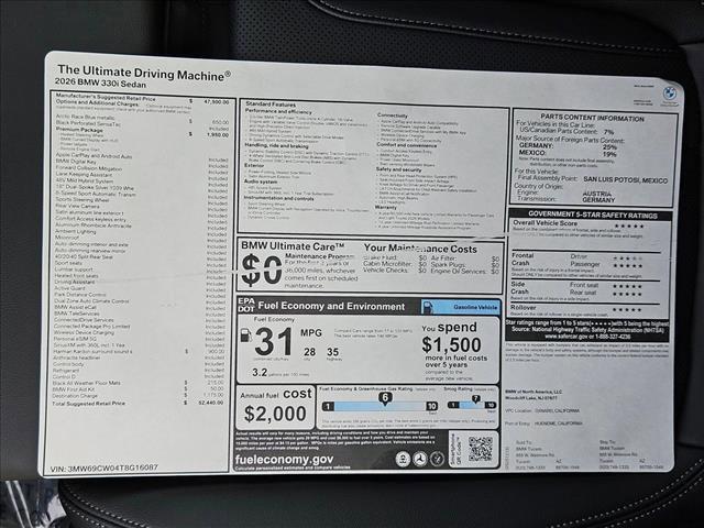 new 2026 BMW 330 car, priced at $52,440