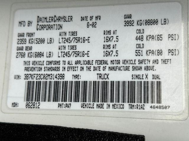 used 2002 Dodge Ram 2500 car, priced at $19,990