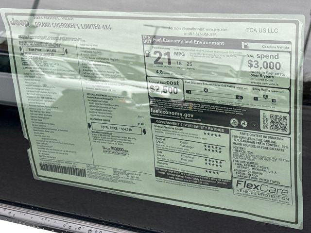 new 2025 Jeep Grand Cherokee L car, priced at $54,740