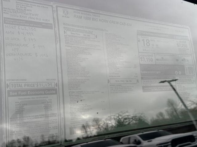 new 2026 Ram 1500 car, priced at $62,750