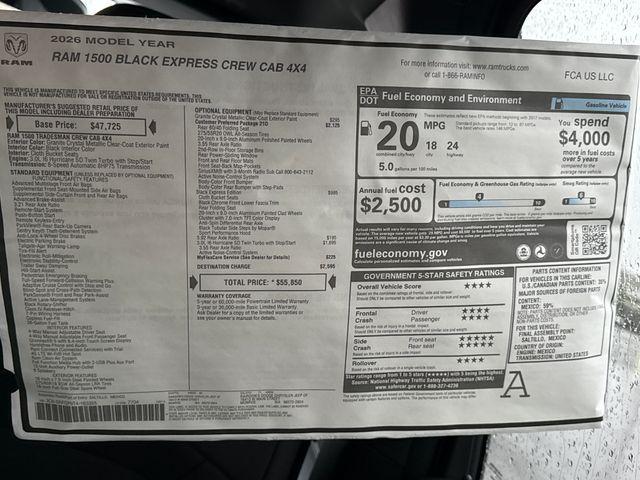 new 2026 Ram 1500 car, priced at $55,850