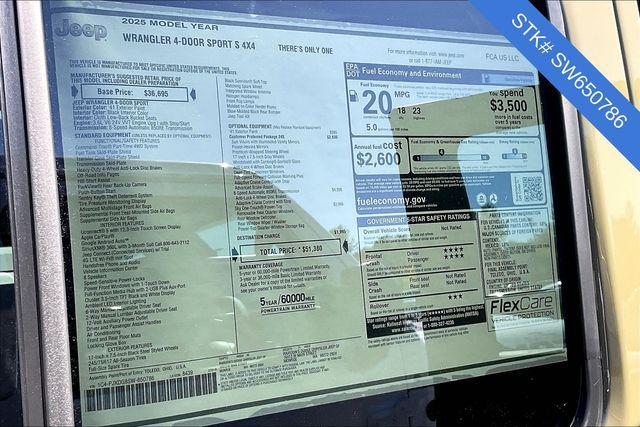 new 2025 Jeep Wrangler car, priced at $51,380