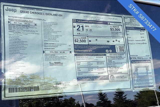 new 2025 Jeep Grand Cherokee L car, priced at $61,585