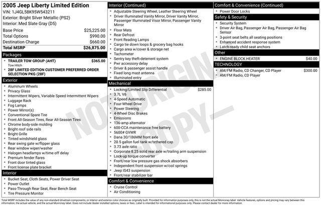 used 2005 Jeep Liberty car, priced at $6,990