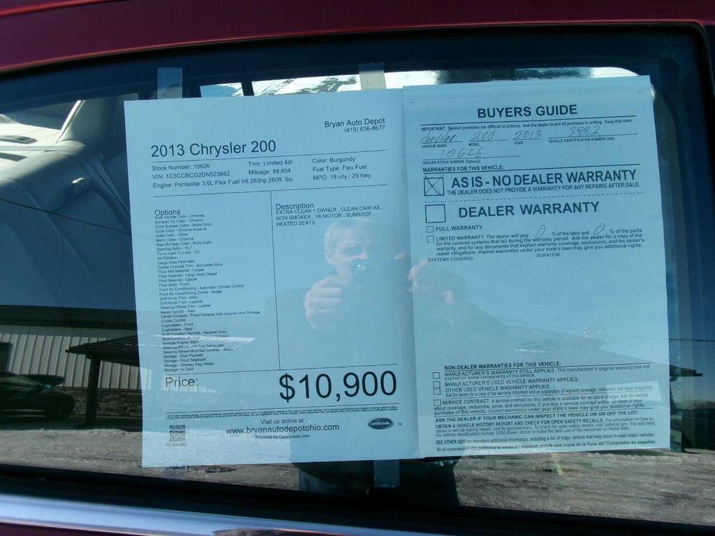 used 2013 Chrysler 200 car, priced at $10,900