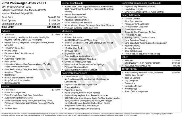 used 2023 Volkswagen Atlas car, priced at $28,771