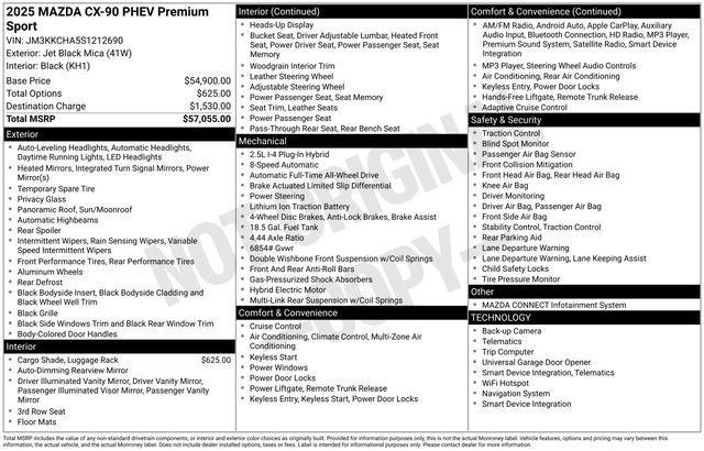 used 2025 Mazda CX-90 PHEV car, priced at $45,549