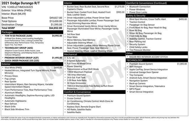 used 2021 Dodge Durango car, priced at $36,771