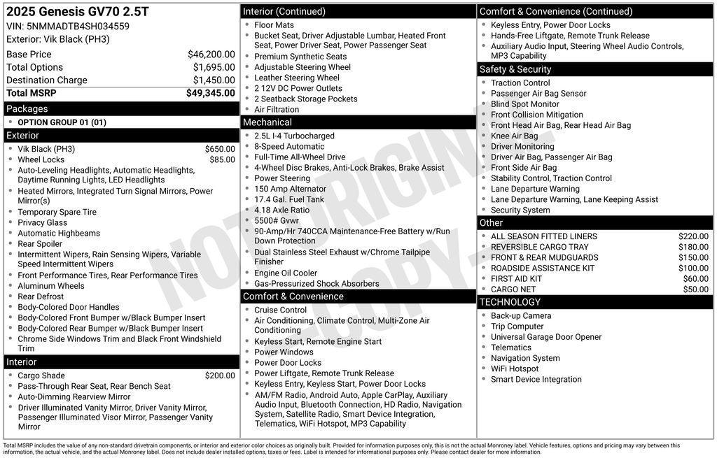 used 2025 Genesis GV70 car, priced at $41,829