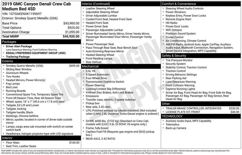 used 2019 GMC Canyon car, priced at $27,885