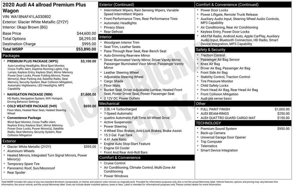 used 2020 Audi A4 allroad car, priced at $30,500