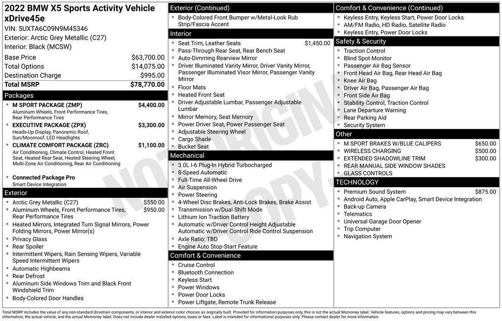 used 2022 BMW X5 PHEV car, priced at $32,900