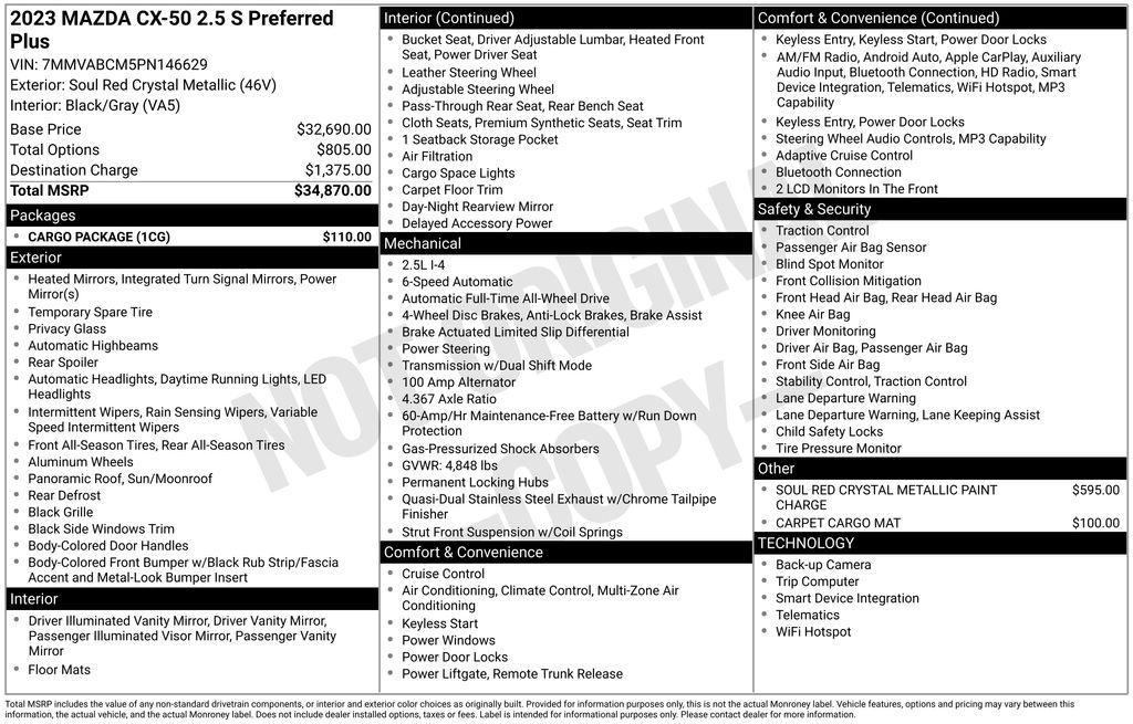 used 2023 Mazda CX-50 car, priced at $22,595