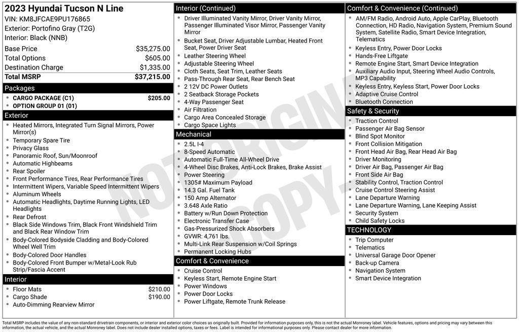 used 2023 Hyundai Tucson car, priced at $24,694