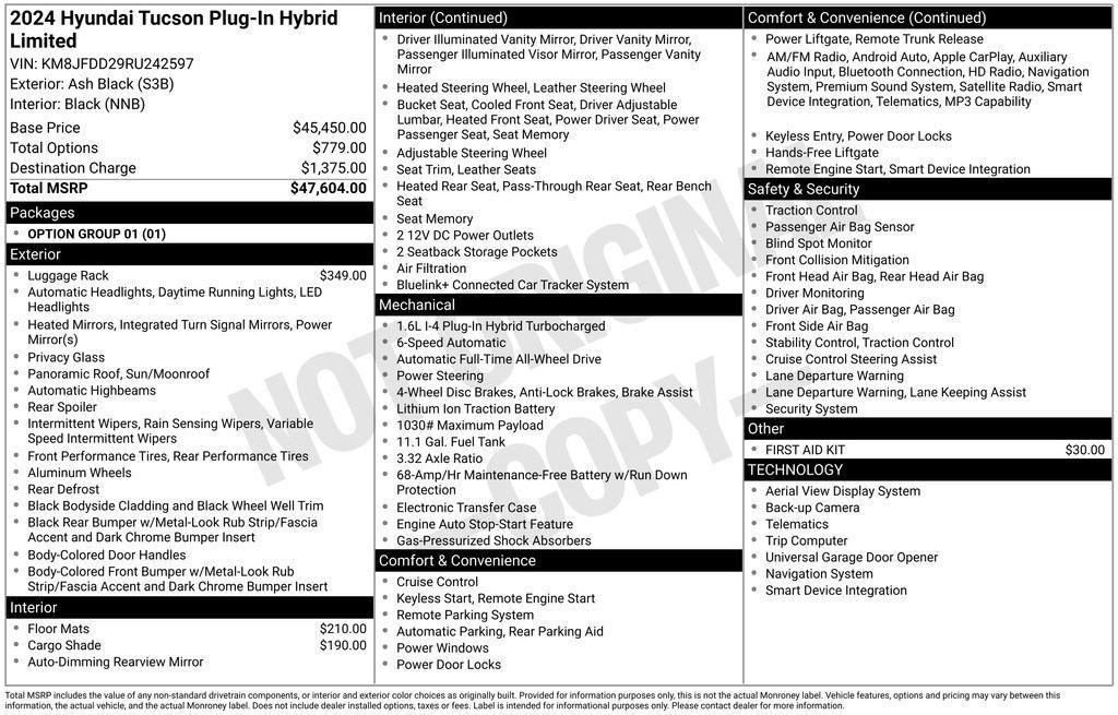 used 2024 Hyundai TUCSON Plug-In Hybrid car, priced at $35,995