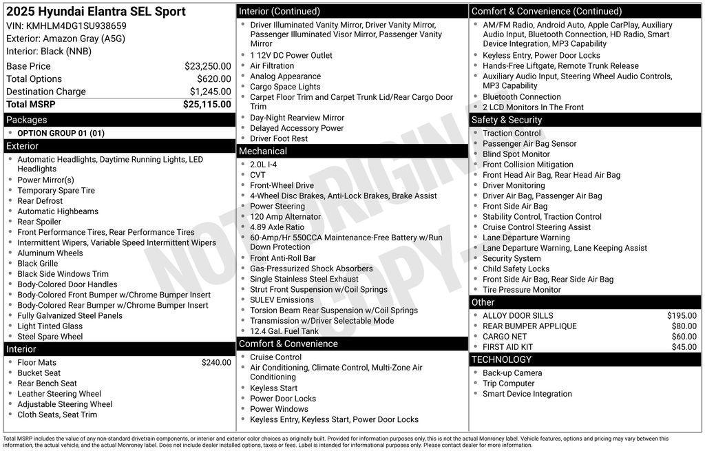 used 2025 Hyundai Elantra car, priced at $20,295
