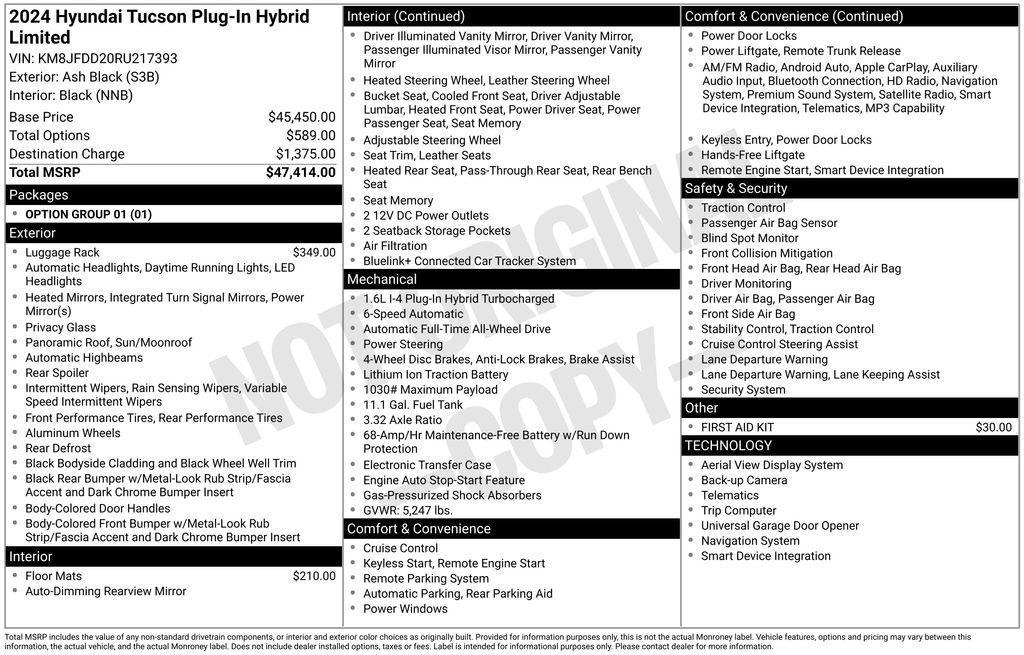 used 2024 Hyundai TUCSON Plug-In Hybrid car, priced at $35,995