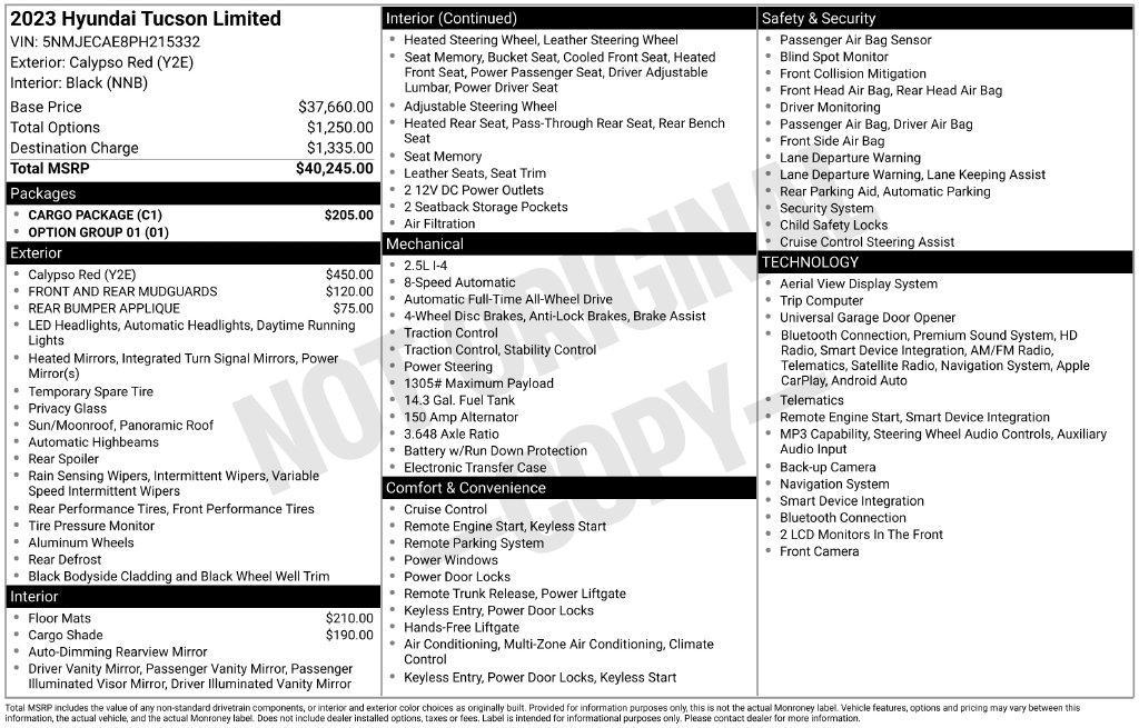 used 2023 Hyundai Tucson car, priced at $22,594