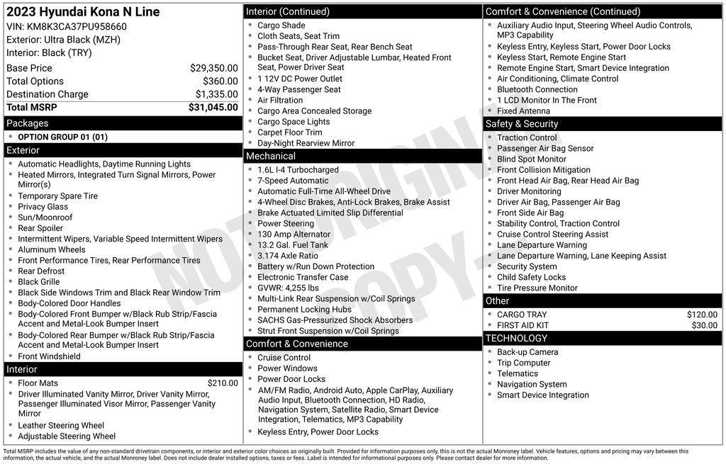 used 2023 Hyundai Kona car, priced at $21,995
