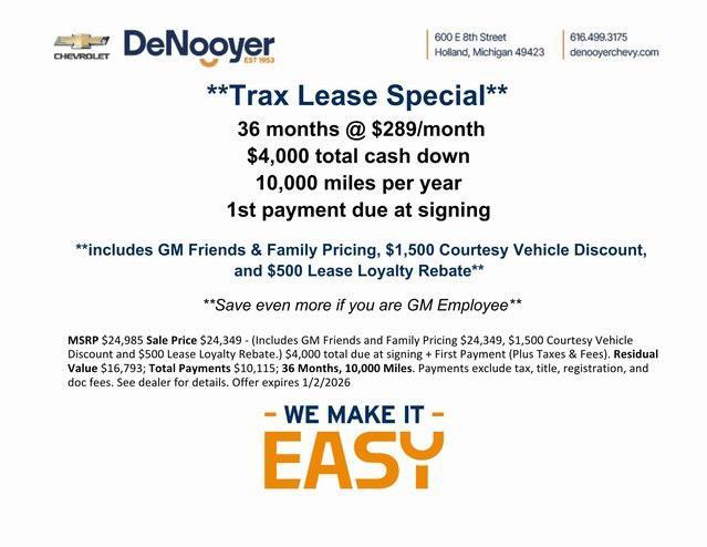 new 2026 Chevrolet Trax car, priced at $25,046